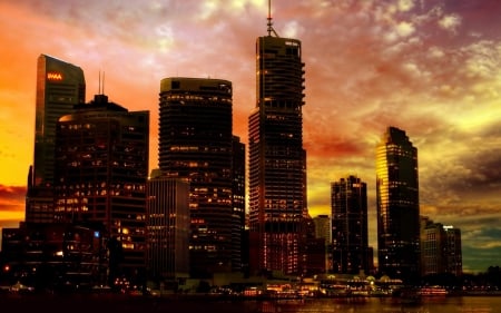 Perth, Australia Night Cityscape - architecture, cityscapes, australia, perth australia night cityscape