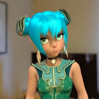 Blue Haired Anime Girl