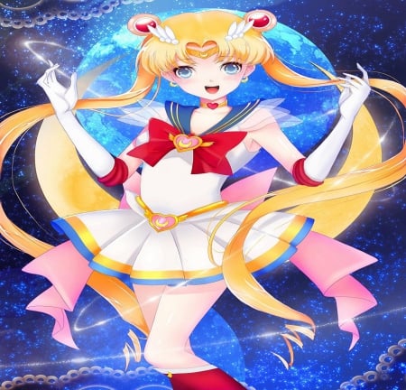 Sailor Moon - sailor moon, anime, magic, usagi, girl, long hair, uniform