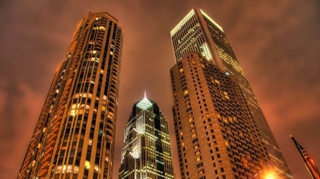 Impressive Skyscrapers - architecture, sky, building, skyscrapers