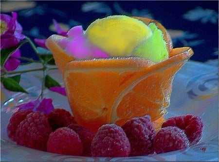 Helado de frutas - pasion, color, vista, dulce