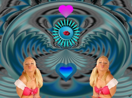 Who Wants A Kiss - eye candy, collage, 3d, fractal, abstract