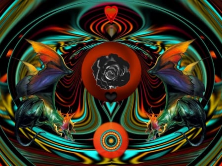 Dragons Baine - eye candy, collage, 3d, fractal, Abstract