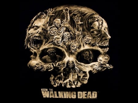 The Walking Dead Skull - the walking dead, dead, skull, walking dead