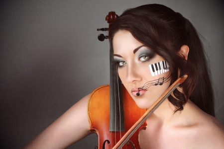 Music Lady - music, violin, lady, photography