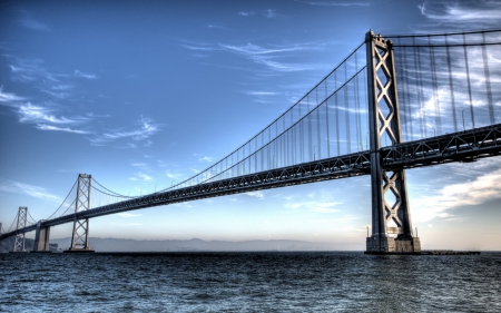 bay bridge - water, sky, bridge, bay