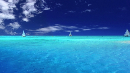 wonderful blue summer - sky, summer, ocean, blue