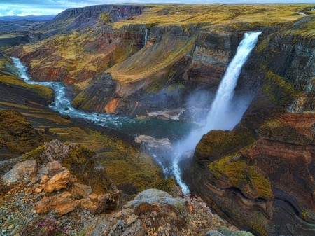 Great Waterfall - great, nature, waterfall, fall season