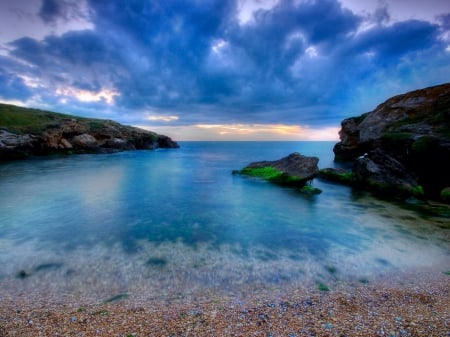 Blue Seascape - nature, beaches, sky, blue, seascape