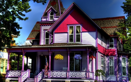 Unusual Purple House - architecture, unusual house, houses, purple house