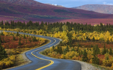 Winding Road - road, mountains, winding road, photography