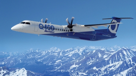 q400 nextgen - plane, mountain, nextgen, sky