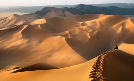 Great Desert - nature, desert, sand, man