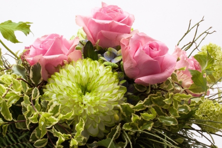 Bouquet with Pink Beauties - flowers, roses, nature, bouquet, pink