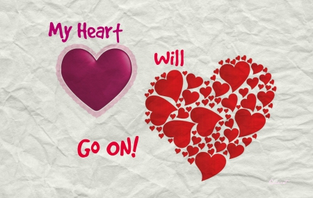 My heart will go on! - purple, pink, heart, red, day, card, by cehenot, valentine