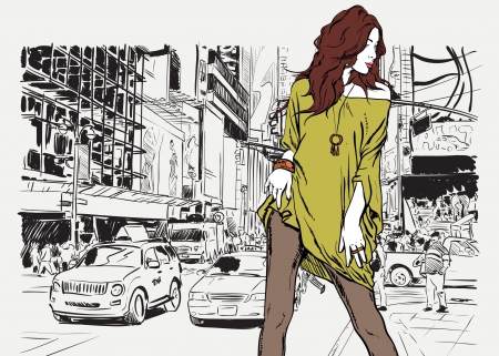 Comics Art - profile, Comics, road, girl, eyes, street, style, car, pose