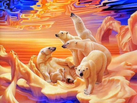 ..Aurora of Polar Bears..