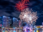 Fireworks on Darling Harbor in Sydney