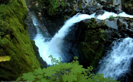 Waterfall - nature, water, mountains, waterfall