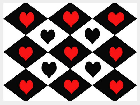 hearts - nice, hearts, black, red