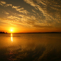 Sunset over the lake