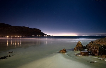 night beach - beach, sea, waves