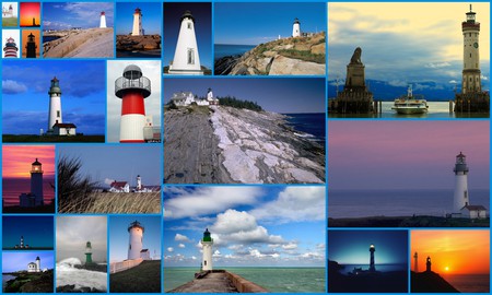 Lighthouse Collage - collage, scenic, lighthouse