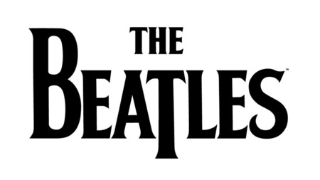 Beatles white logo - black and white, white, logo, beatles