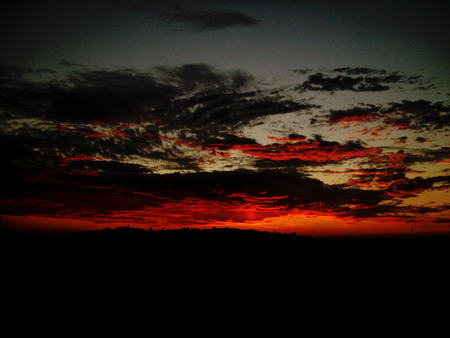 Sunrise in High Contrast (Real, no CG) - clouds, actual, real, sunrise, cool, sunset, red, eerie, sun, sky