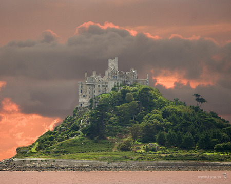 castle island - island, ocean, castle