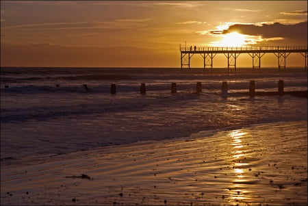 A Walk In The Sunset - beach, walk, sunset, sand, sea