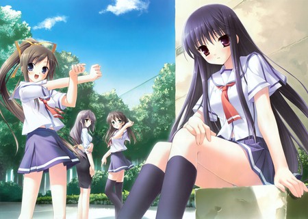 Gathering of Friends - school uniform, anime girl, teacher, school girl