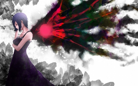 Kirishima Touka - girl, tokyo ghoul, wings, anime, ghoul, touka