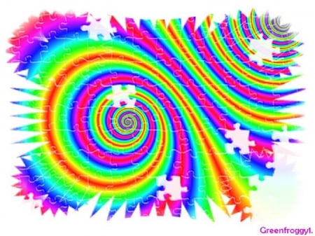 RAINBOW PUZZLE - rainbow, creation, abstract, puzzle