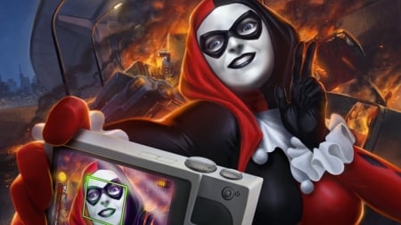 Harley Quinn - seifie, jester, harley quinn, dc