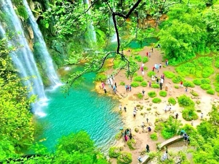 FOREST FALLS - hill, peoples, waterfalls, water, splendor, landscape, forest, colorful, nature, paradise, mountians, wild