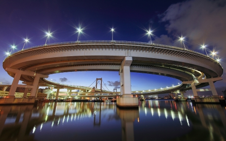 rainbow bridge - tokyo, rainbow, bridge, japan