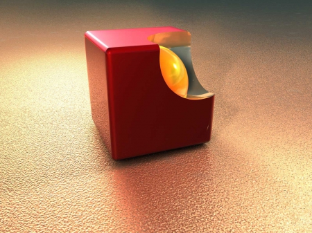 nuclear membrane - cube, yellow, red, ball