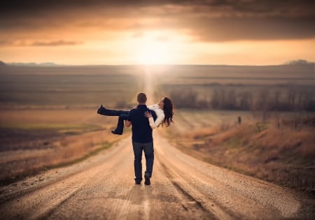 couple in love, - road, space, beautiful, way