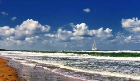 Sea Coast - amazing, sea, clouds, coast