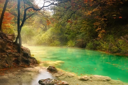 Autumn - river, trees, tree, autumn