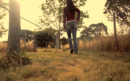 Going To Work - fields, women, style, fun, girls, westerns, female, fashion, cowgirls, rodeo, ranch