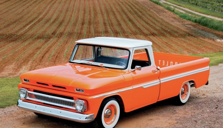 1966-Chevy-C10 - orange, bowtie, classic, gm