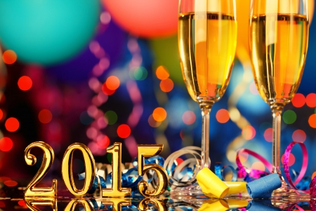 Happy 2015! - champagne, new year, golden, celebration, happy