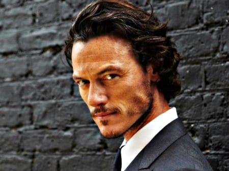 Luke Evans - actor, grey, Luke Evans, face, man