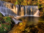 Waterfall in the Autumn Forest