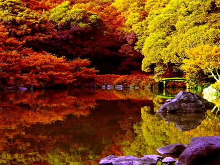 AUTUMN LAKE - nature, park, lake, pond