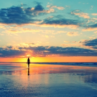 Walking on the sand