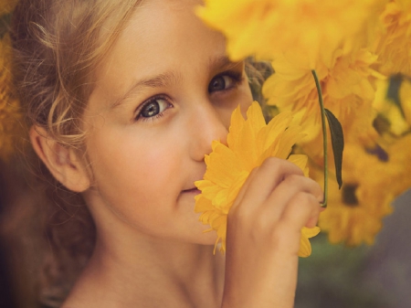 Sweet Smell Of Summer - girl, beautiful, summer, sweet, flowers, smell