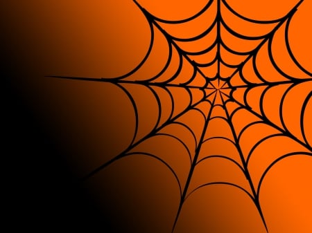 Web - halloween, vector, orange, spider, black, web